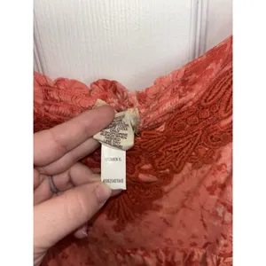 Y2K Mudd Coral Tiered Flowy Crochet Macrame Knit Boho Cami L/XL Babydoll thumbnail 8
