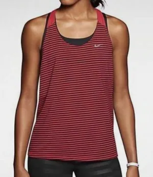 Nike Elastika Loose Tank Top Running‎ Tennis Tee Gym Solid Red Strip Medium thumbnail 1