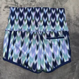 FP Movement Island Time Printed Shorts M Blue Ikat High Rise Activewear Gym thumbnail 4