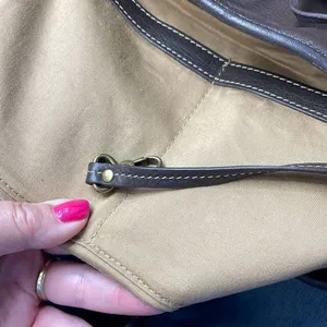 Lands’ End brown pebbled leather satchel. thumbnail 11