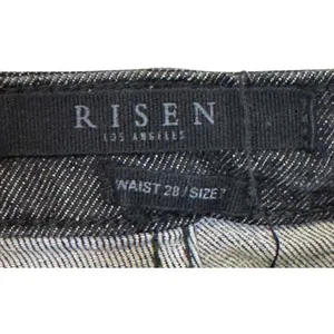 Risen Women's Jeans‎ Mid Rise Raw Hem Skinny RDP1420 Denim Dark Wash Black 28/7 thumbnail 5