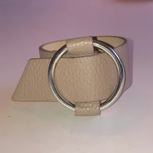Taupe Faux Leather Circle Buckle Boho Bracelet thumbnail 3