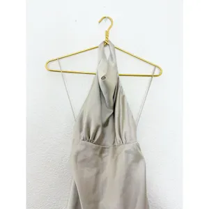 Zara Woman NWT SS25 Grey/ Beige Short Satin Halter Dress Size Medium 8482/331 thumbnail 5