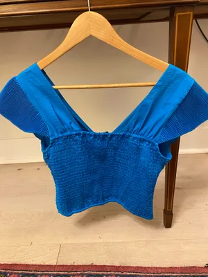 Blue Pleated Express Top thumbnail 3