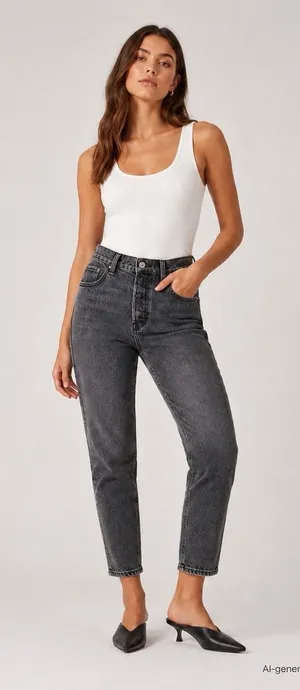 Levi's Premium Wedgie Icon Jeans Women's 28 Gray High Rise Tapered Ankle thumbnail 1