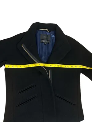 J.Crew Italian Stadium Cloth Nello Gori Wool Blend Zip Coat - Size 4 - Black thumbnail 5