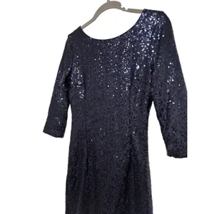 Lulus Women's Navy Blue Sequin Mini Cocktail Dress 3/4 Sleeve Size S thumbnail 3