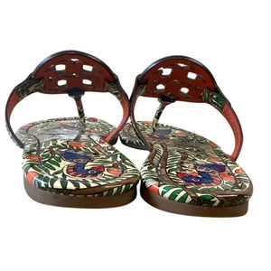 Tory Burch Miller Something Wild Patent‎ Sandals 7.5 Rare Print thumbnail 4