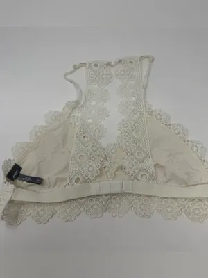 Aerie White Floral Lace Racerback Bralette Small Romantic Bridal Bachelorette thumbnail 6