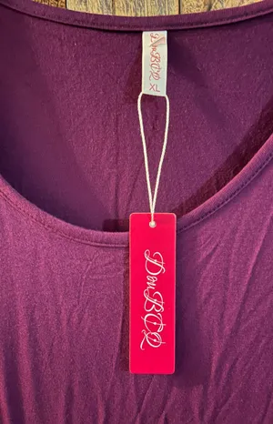 NWT Don BCQ women's purple short sleeve dress size large with pockets length 42 inches bust to bust 18 thumbnail 4