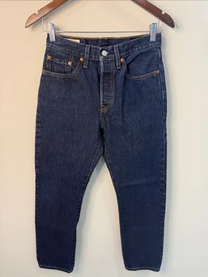Levis 501 Premium Dark Wash Button Fly Jeans 28" Inseam Size 26 thumbnail 2