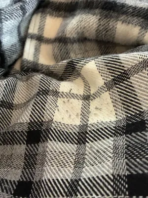 Zara Plaid Oversized Shacket Snap Front Black White Gray L thumbnail 2