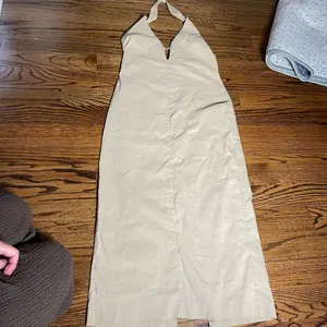 Zara Halter Neck Dress Size XL Beige Midi Maxi thumbnail 7