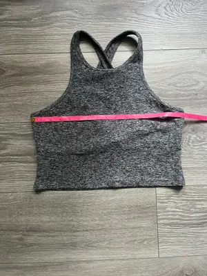 Beyond Yoga Gray Space Dye Longline Shelf Bra Cropped Tank Crossover Straps XL thumbnail 9