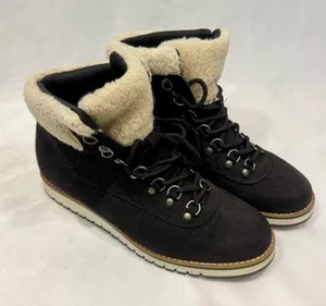 NEW Cliffs by White Mountain Cozy Shearling Lined Black Lace-up Boots Size 10 thumbnail 4