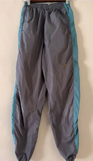 Vintage Nike Track Pants Grey Blue Nike-FIT Windbreaker Joggers Size M thumbnail 1