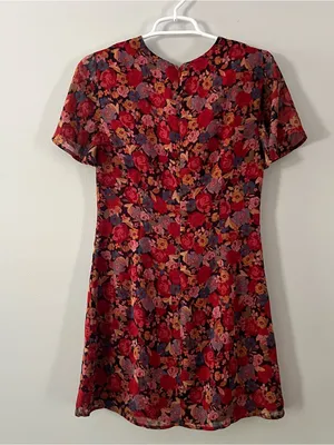 House of Harlow 1960 x Revolve Lotte Red Floral Dress Size Small thumbnail 7