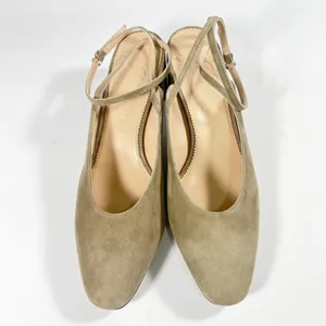 J.Crew Millie Ankle-Strap Heels‎ Women's 11 Moss Green Suede Block Heel Classic thumbnail 3