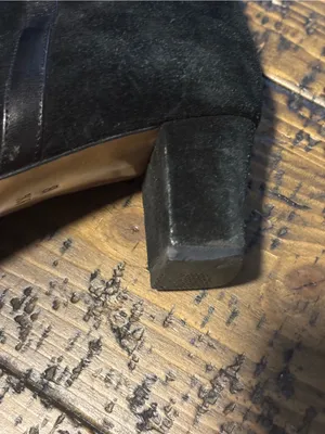Coach Hillary‎ Black Suede Ankle Boots Block Heel Made in Italy Size 8.5 B thumbnail 15