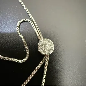 Brilliance Swarovski Crystal Silver-tone Slider Adjustable Bracelet 5g. thumbnail 4