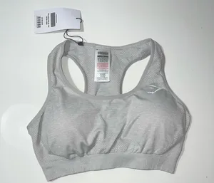 Gymshark Vital Seamless Sports Bra Light Grey Marl - Medium thumbnail 1