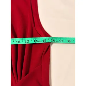 GUESS Sheath Dress Sz L Burgundy Sleeveless Side Knot Draped Professional Office thumbnail 7