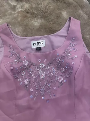 Vintage Kasper lilac purple beaded top thumbnail 5