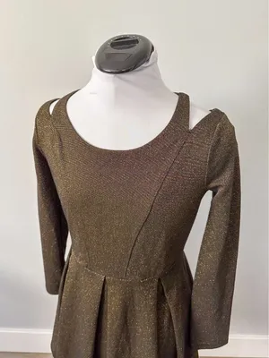 Urban Outfitters Cooperative Gold Shimmer Mini Dress thumbnail 9