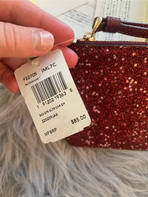 NWT COACH Glitter Star Wristlet Pouch in Red thumbnail 3