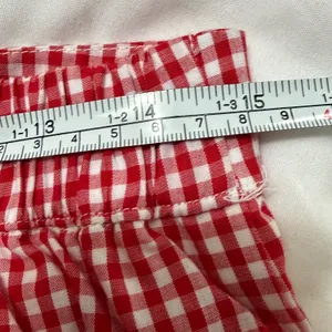 Japna Red White Gingham Tiered Mini Skirt Elastic Waist 81867 SET Size M thumbnail 3