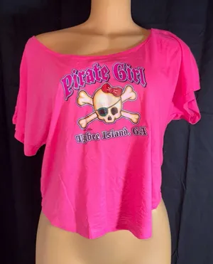 Hot pink skull graphic print t shirt thumbnail 1
