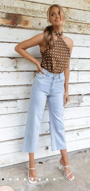 Halter Polka Dot Blouse NWOT thumbnail 1