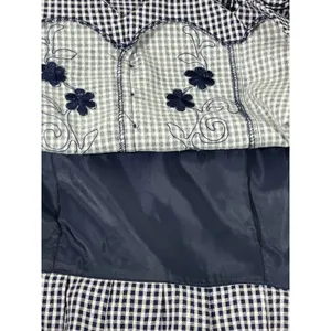 VTG PLAZA SOUTH Women's Gingham Dress Grandma Cottagecore Dress Navy/White SZ 10 thumbnail 10