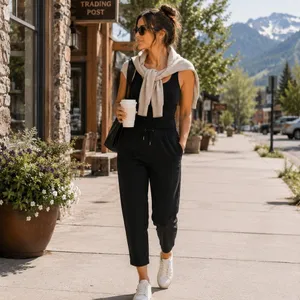 Lululemon On The Fly Crop Travel Woven Pants Black 23" Work Career Office Size 8 thumbnail 2