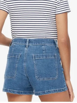 J. Crew Factory Sailor Patch Pocket Denim Shorts Size 30 thumbnail 2