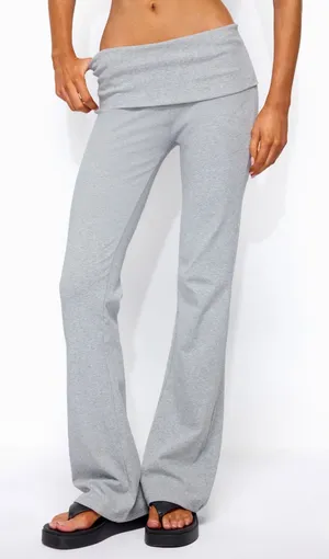 Edikted Fold Over Flare Pants thumbnail 1
