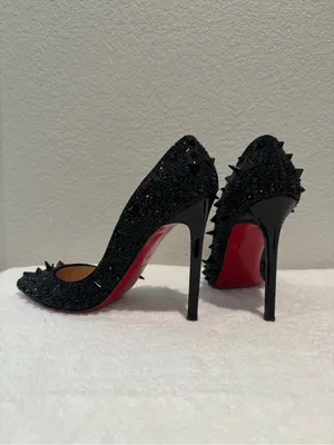 Christian Louboutin Black Spike Pigalili Potpourri Strass 120 Pumps 36.5 thumbnail 3