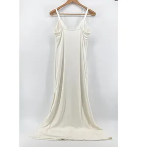 Popilush Built-In Shapewear Slip Dress Women XXL Ivory NEW Lace Trim‎ Maxi Slit thumbnail 9