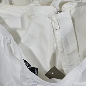 J‎ Crew White Tiered Drop-waist Midi Dress Elastic Waist Drawstring Zip Front L thumbnail 11