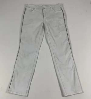 Tommy Bahama Pants Womens 6 White Ella Twill High Rise Ankle Glitter‎ Trim thumbnail 1