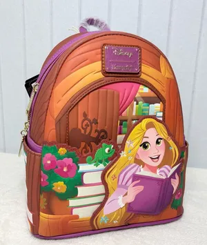 Loungefly Disney Rapunzel‎ Storybook Backpack - Brown and Purple thumbnail 1