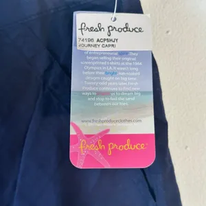 Fresh Produce Journey Capri Pants Navy Blue 100% Cotton Cargo XL NEW thumbnail 5