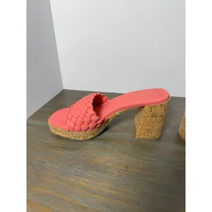 Shu Shop Gladys Coral Braided Platform Block Heel Sandals‎ Cork Size 6.5 New thumbnail 5