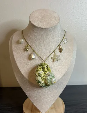 Handmade Gold Beachy Charm Necklace | Waterproof & Tarnish Resistant thumbnail 1