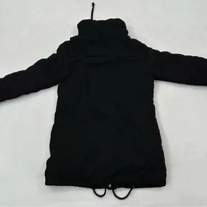 Black Comfy Winter Mid Length Thick Warm Faux Fur Lined Jacket Coat Women’s S thumbnail 12