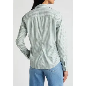 Frank & Eileen Barry Stripe Tailored Green White Button Down Shirt Cotton SZ‎ XS thumbnail 3
