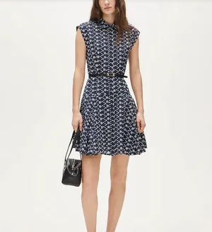 J. Crew Blue White Mini Eyelet Shirt Classic Dress NWT Size 10 thumbnail 2