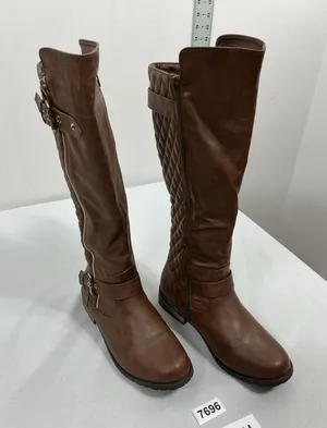 Woman’s Excellent Condition Forever Quilted Knee High Riding Boots 8.5 Brown thumbnail 1