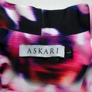 Askari Pink Purple Black‎ Abstract Print Jacket Cardigan Large Lined Drape thumbnail 5