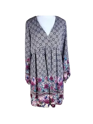 Altar'd State Floral Print Bohemian Babydoll Mini Dress Bridgerton Romantic thumbnail 2